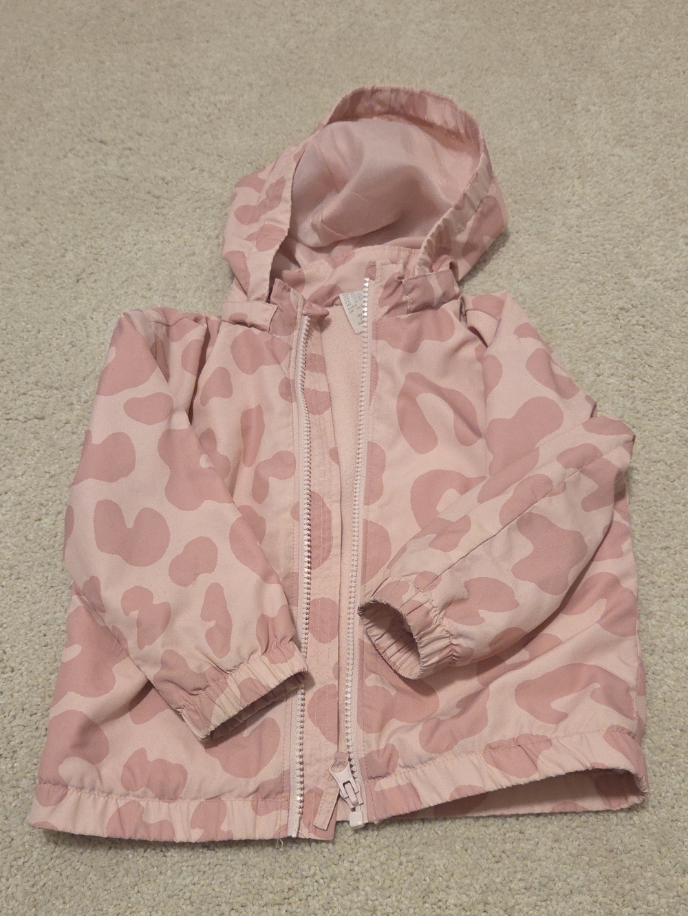 H&M 2T Rain Jacket Pink Animal Print